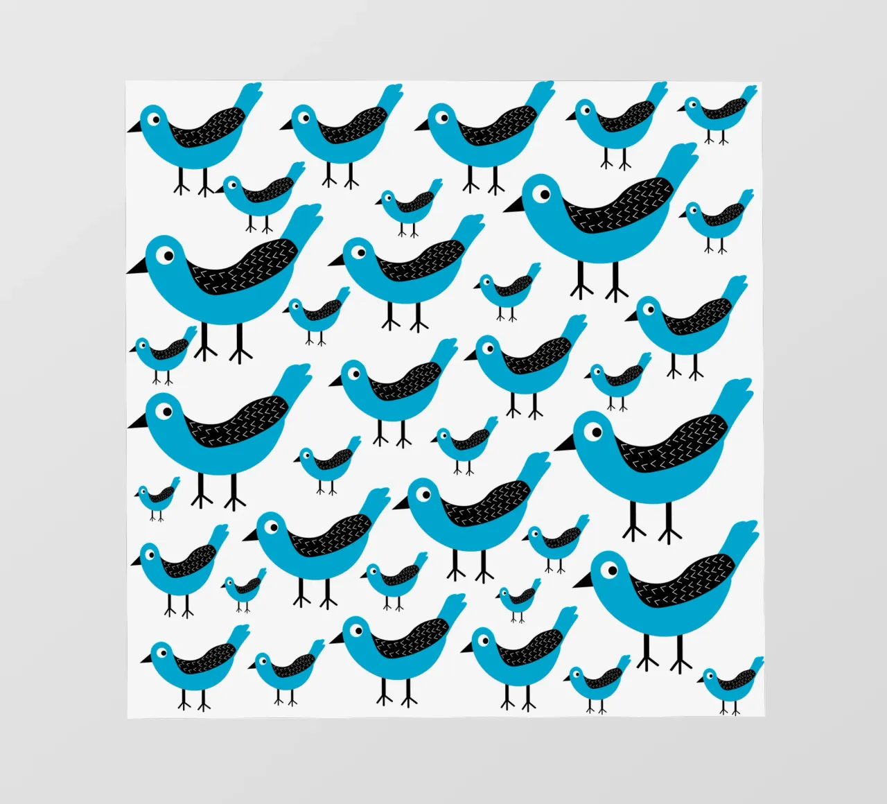Blue birds pattern pellicola backlit da baobabprintstore