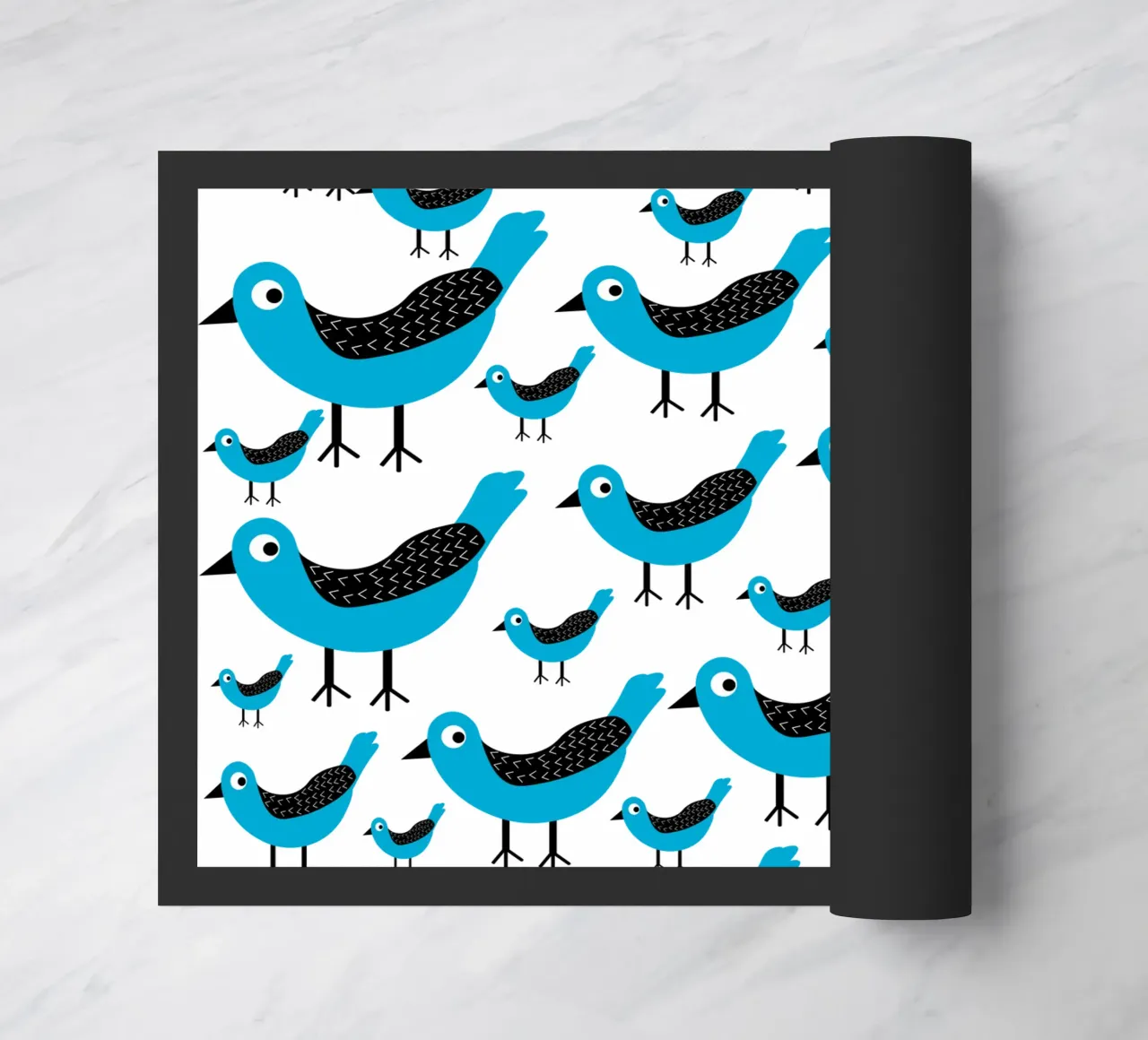 Blue birds pattern zerbino da baobabprintstore