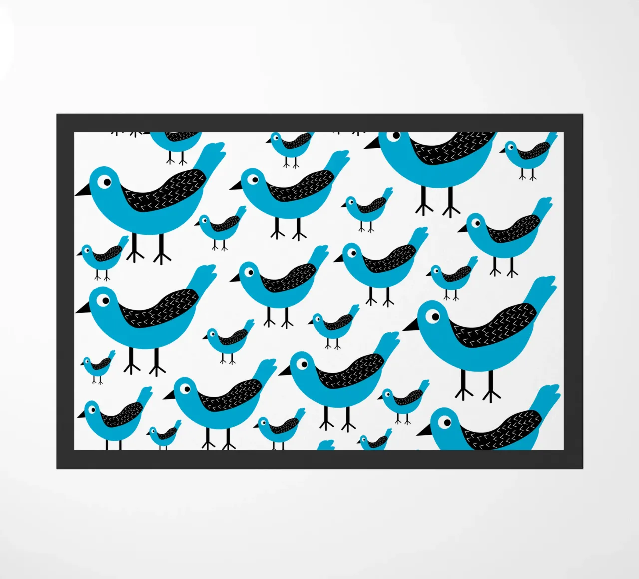 Blue birds pattern zerbino da baobabprintstore