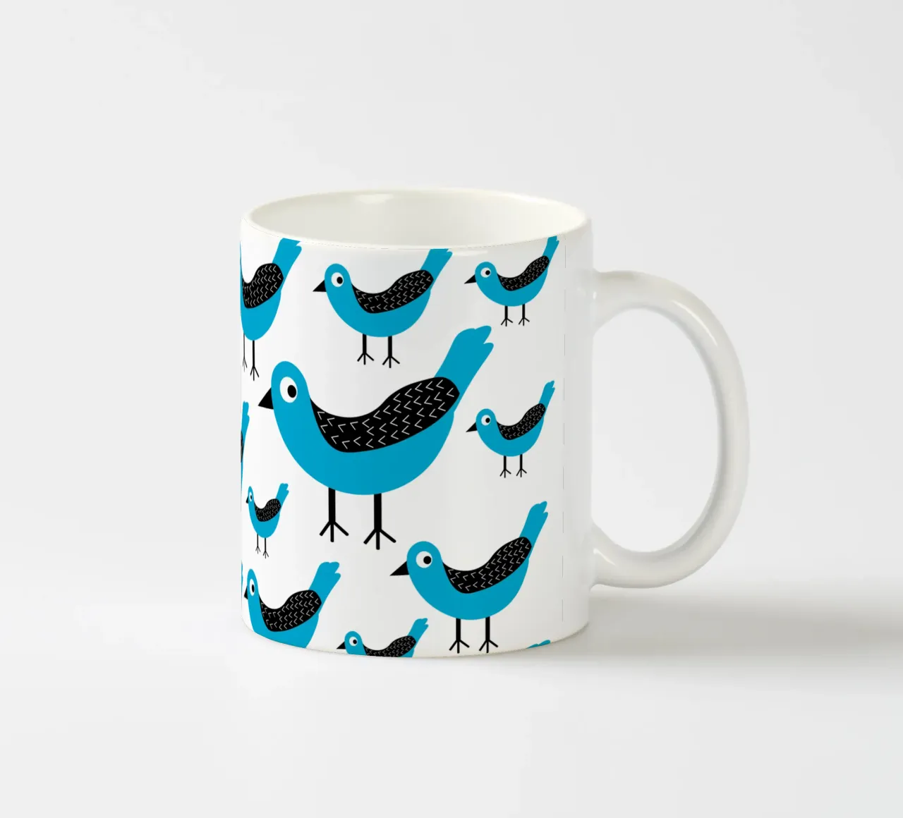 Blue birds pattern tazza in ceramica da baobabprintstore