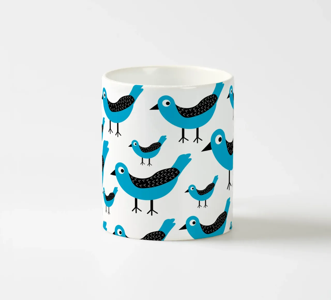 Blue birds pattern tazza in ceramica da baobabprintstore