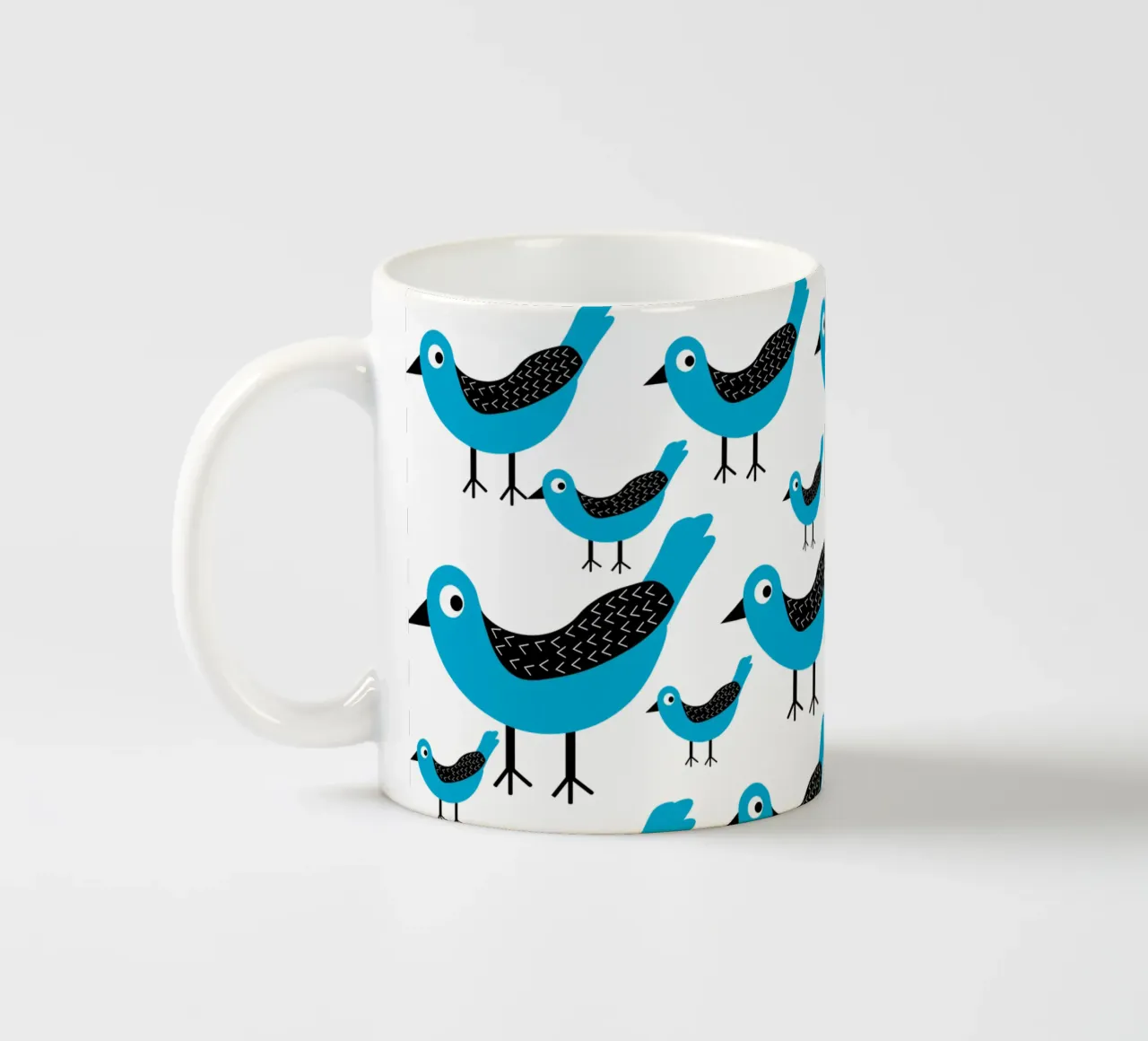 Blue birds pattern tazza in ceramica da baobabprintstore