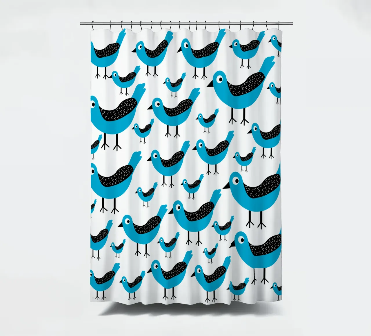 Blue birds pattern shower curtain by baobabprintstore