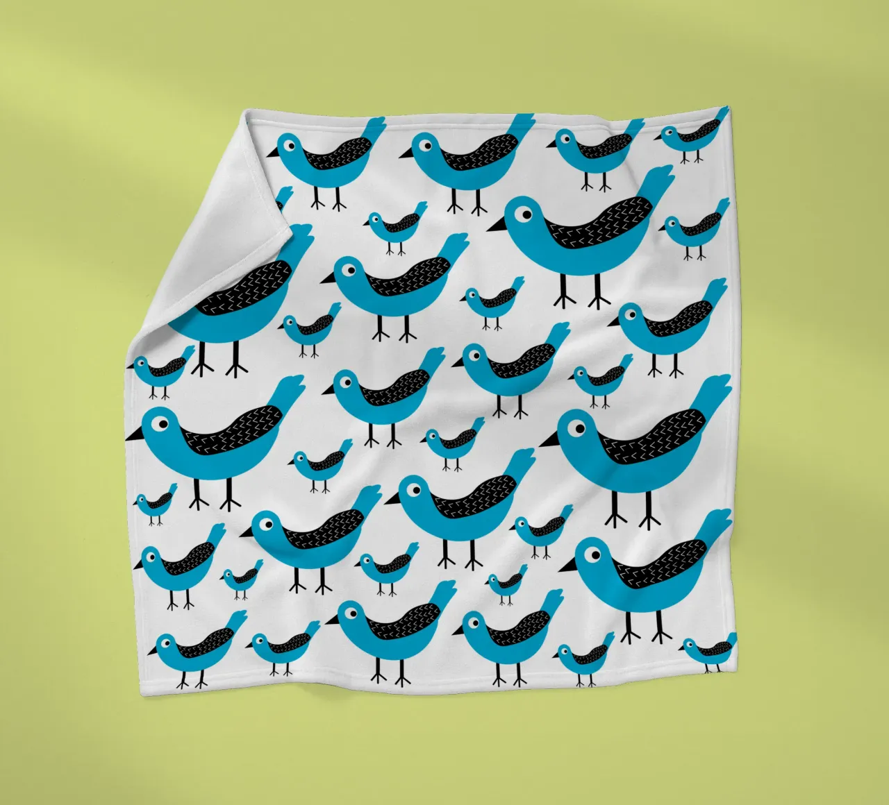 Blue birds pattern coperta in pile da baobabprintstore