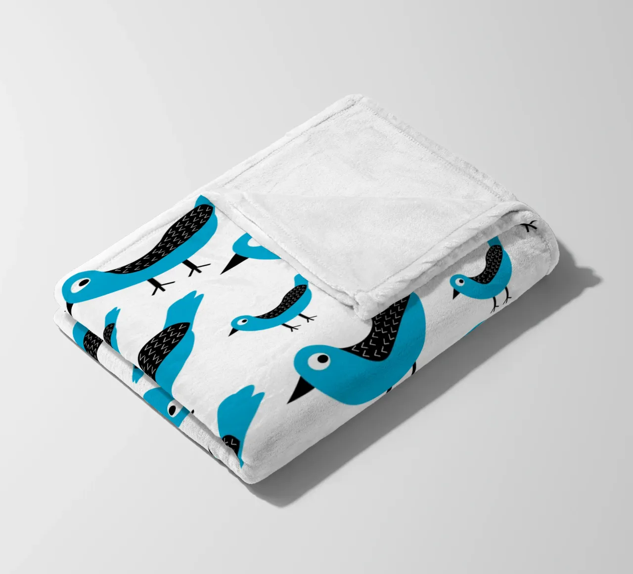 Blue birds pattern coperta in pile da baobabprintstore