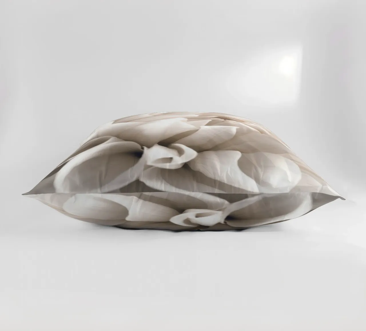 Delicate blossom - close-up in soft cream colours decorative cushion by Whole©