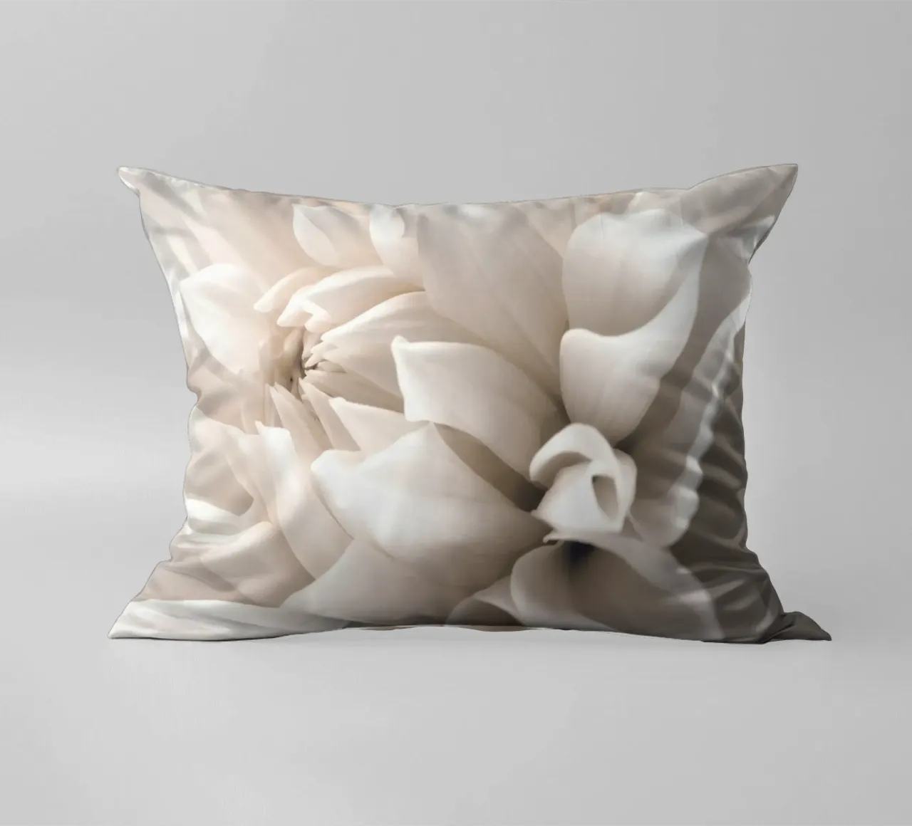 Delicate blossom - close-up in soft cream colours decorative cushion by Whole©