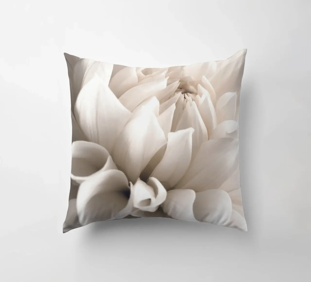 Delicate blossom - close-up in soft cream colours decorative cushion by Whole©