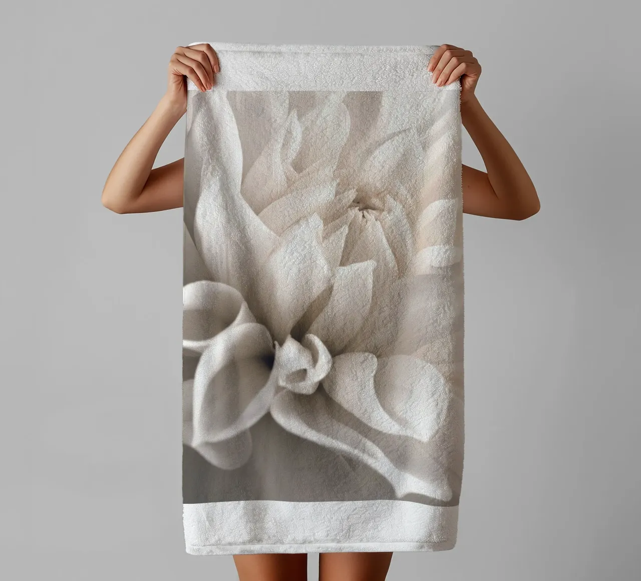 Delicate blossom - close-up in soft cream colours towel by Whole©