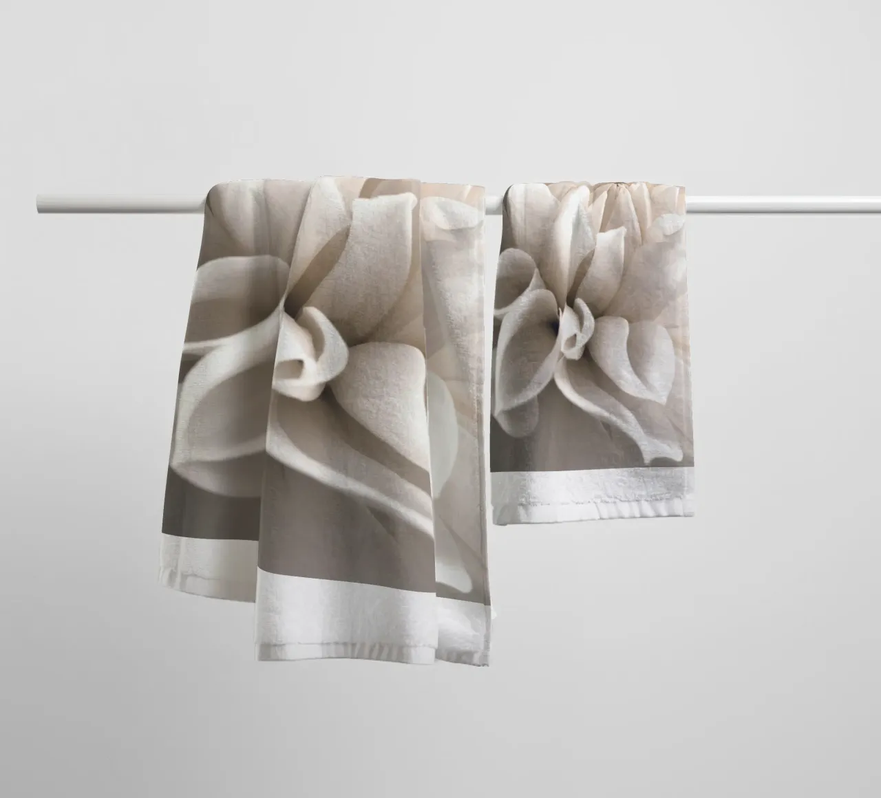 Delicate blossom - close-up in soft cream colours towel by Whole©