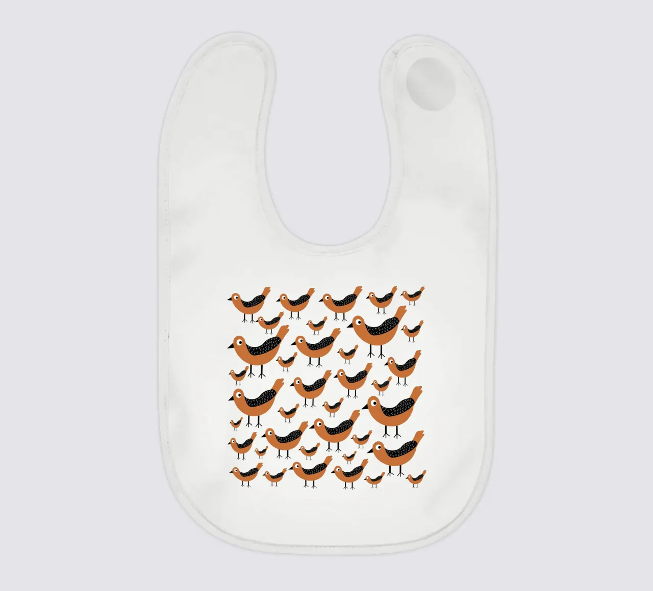 Brown birds pattern bavaglino da baobabprintstore