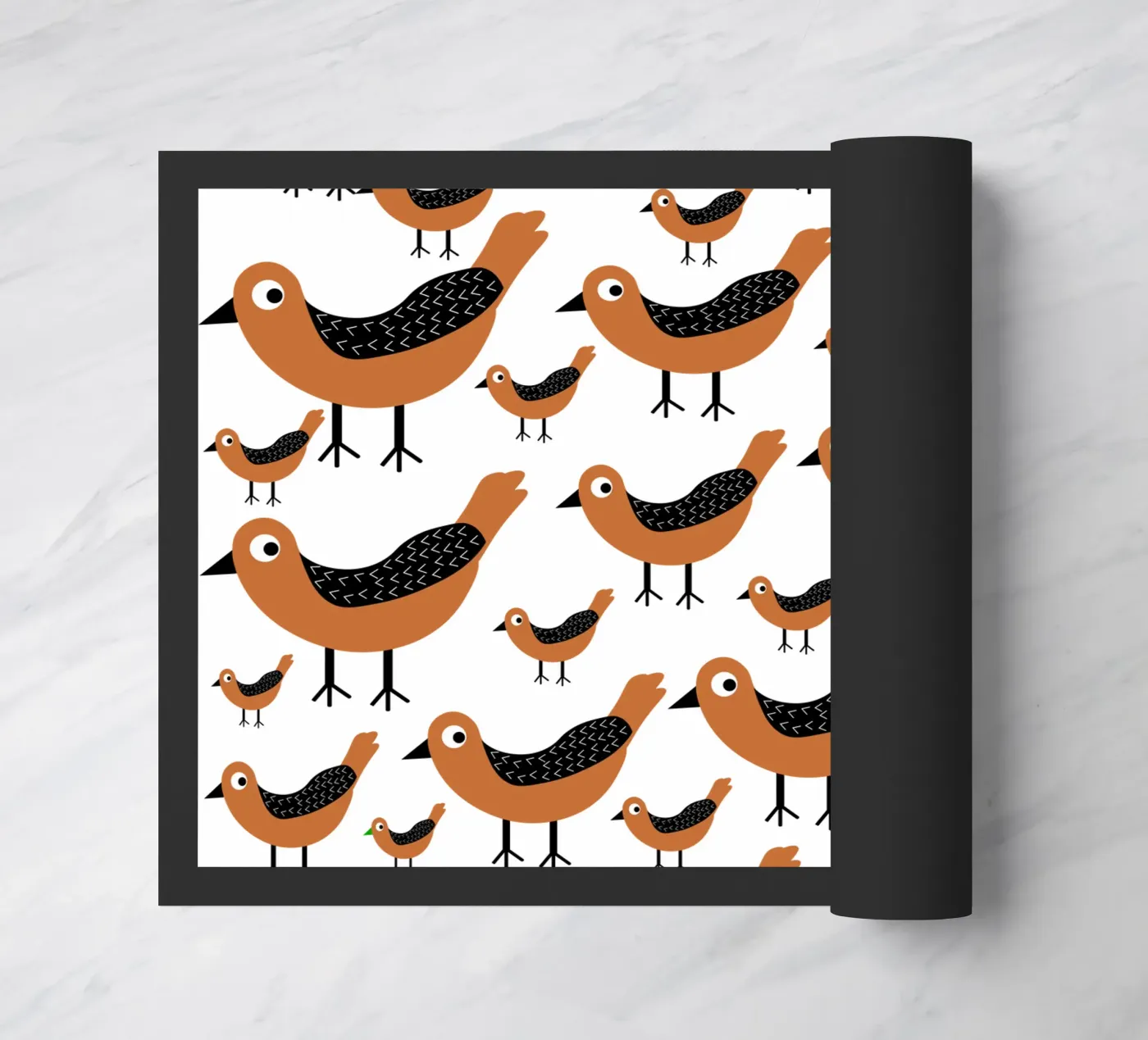 Brown birds pattern deurmat van baobabprintstore