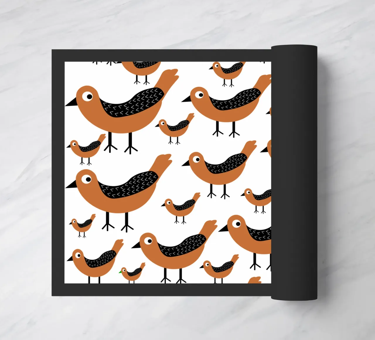 Brown birds pattern zerbino da baobabprintstore