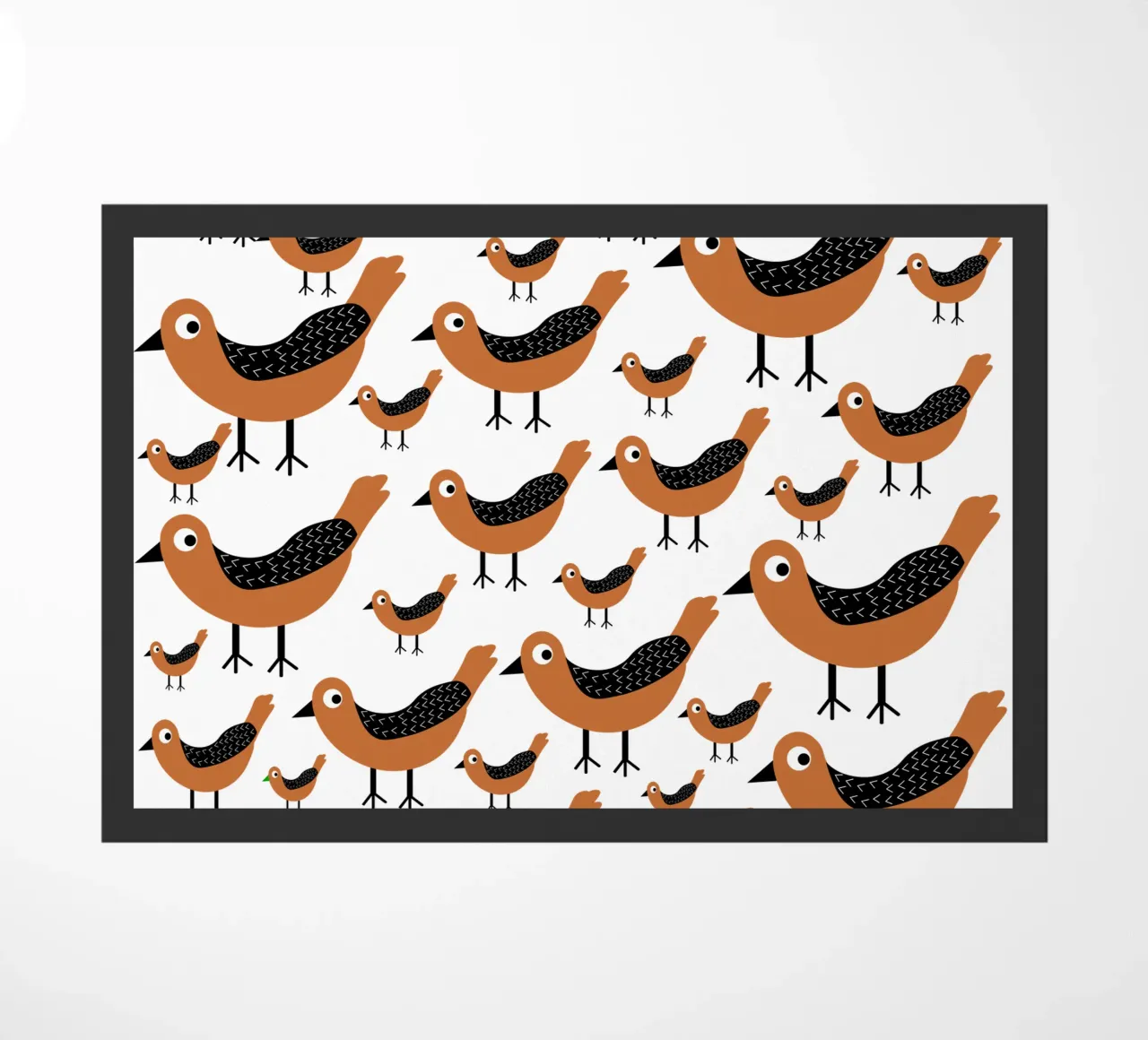 Brown birds pattern doormat by baobabprintstore