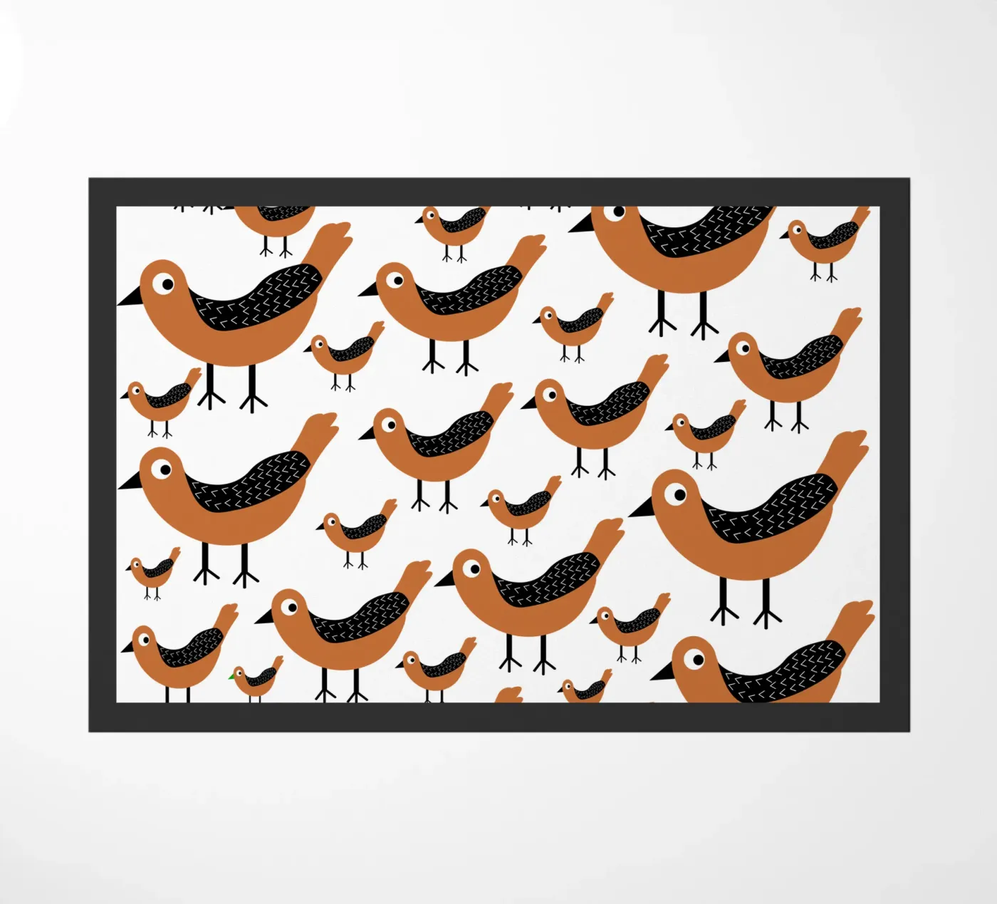 Brown birds pattern deurmat van baobabprintstore