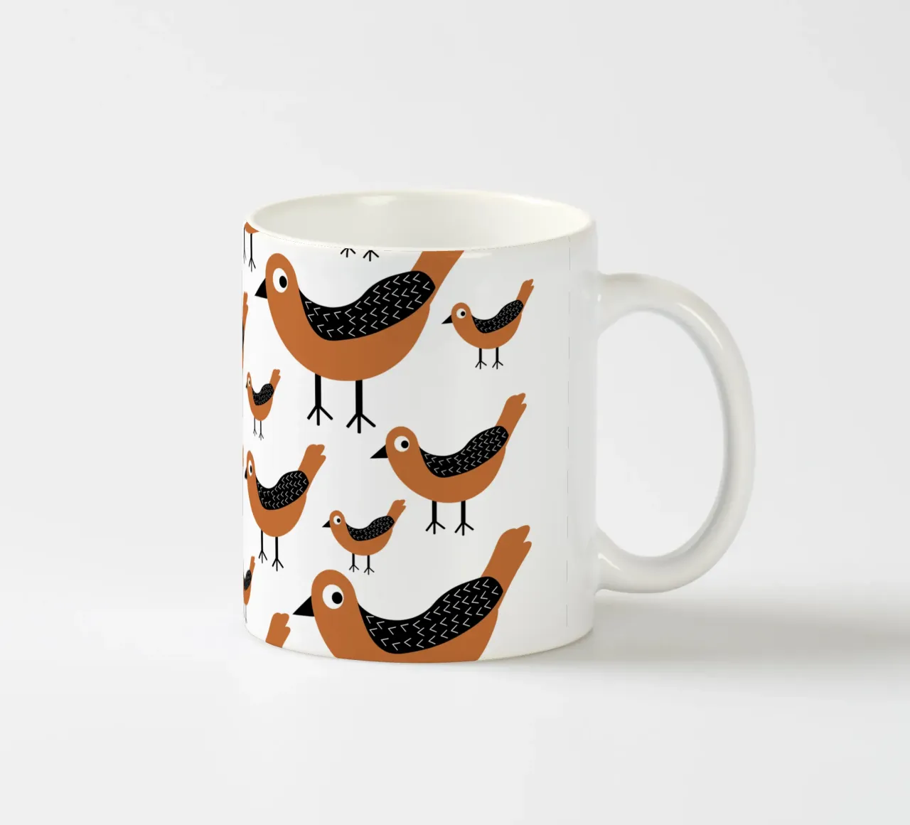 Brown birds pattern tazza in ceramica da baobabprintstore