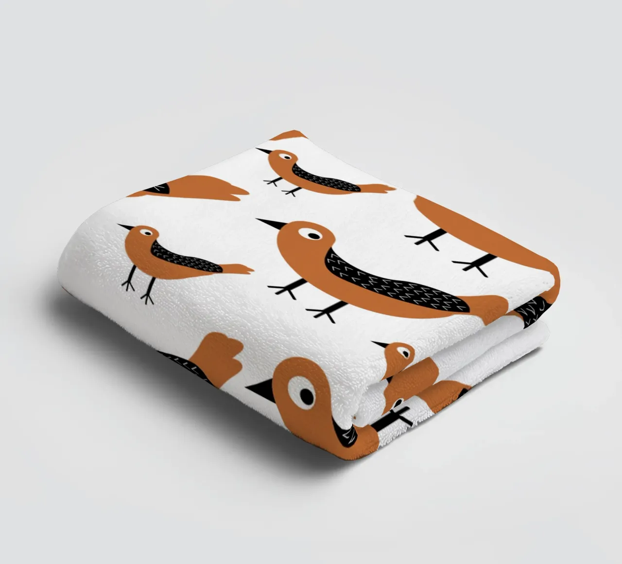 Brown birds pattern asciugamano da bagno da baobabprintstore