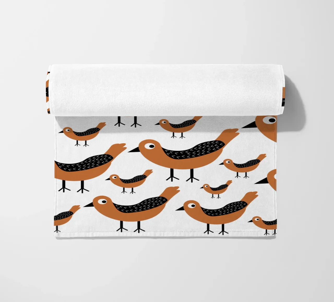 Brown birds pattern telo mare da baobabprintstore