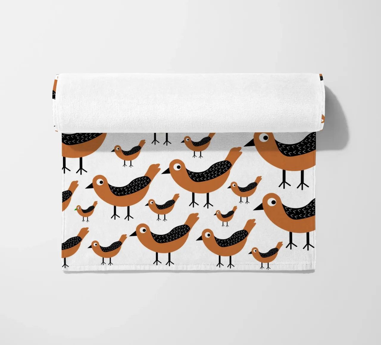 Brown birds pattern telo mare da baobabprintstore