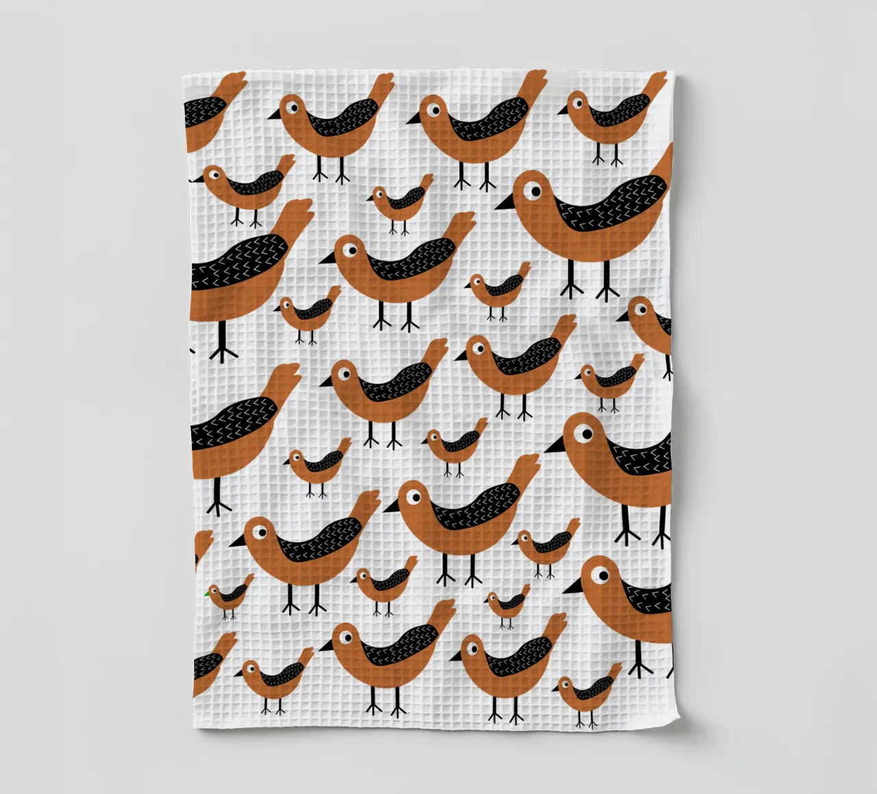 Brown birds pattern torchon de baobabprintstore