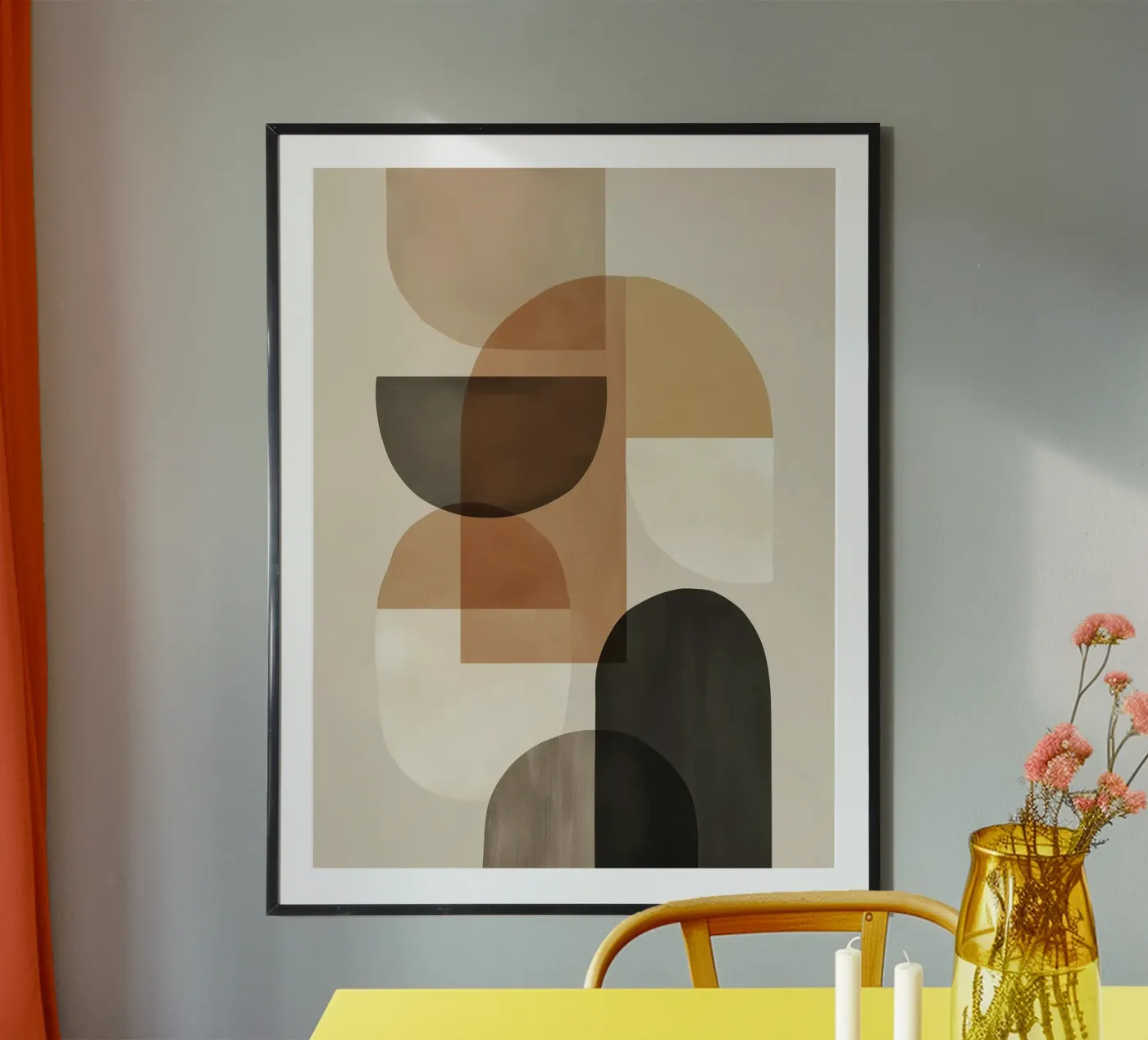 Soft Terracotta Geometry poster da Hugo