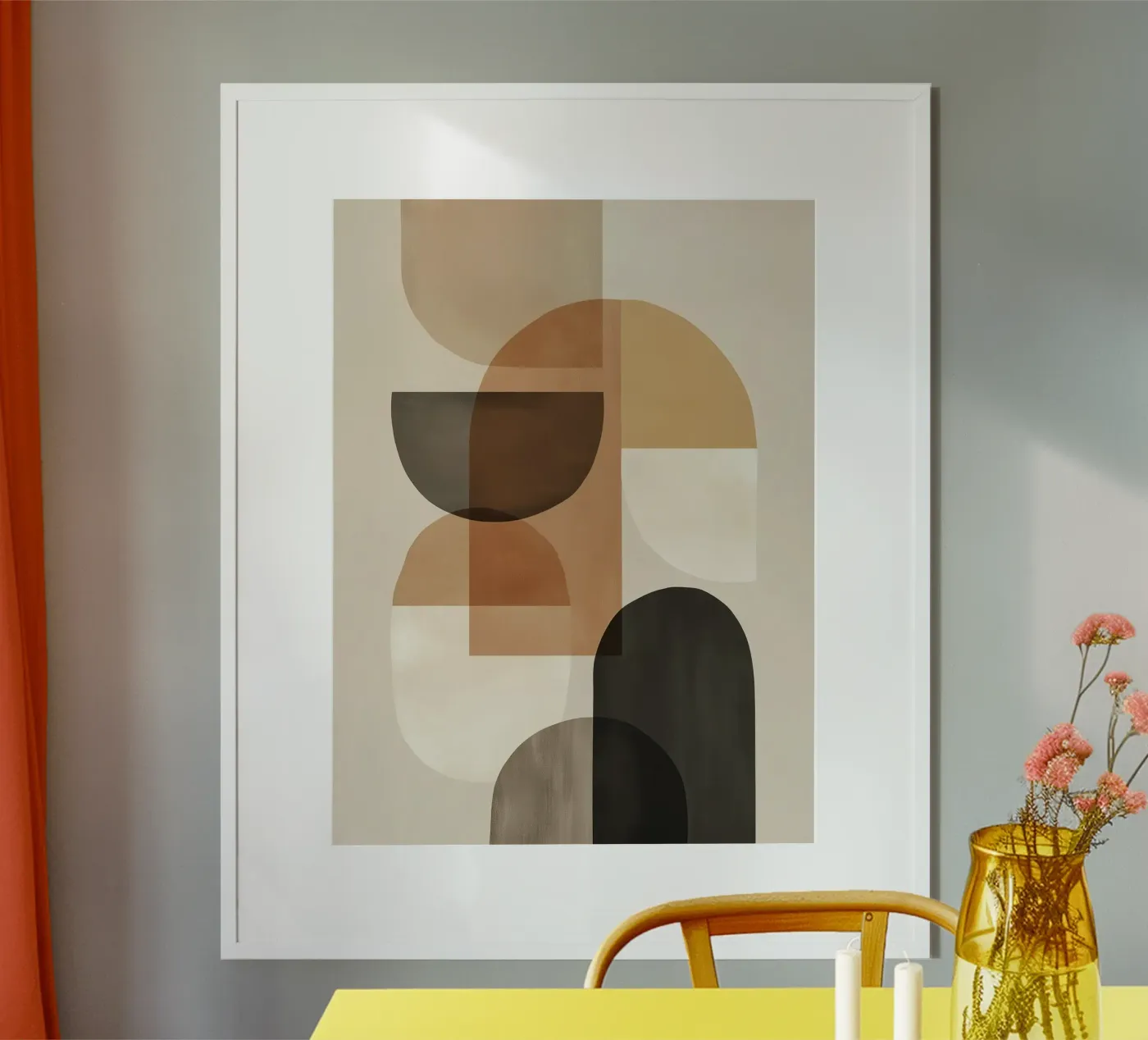 Soft Terracotta Geometry poster da Hugo