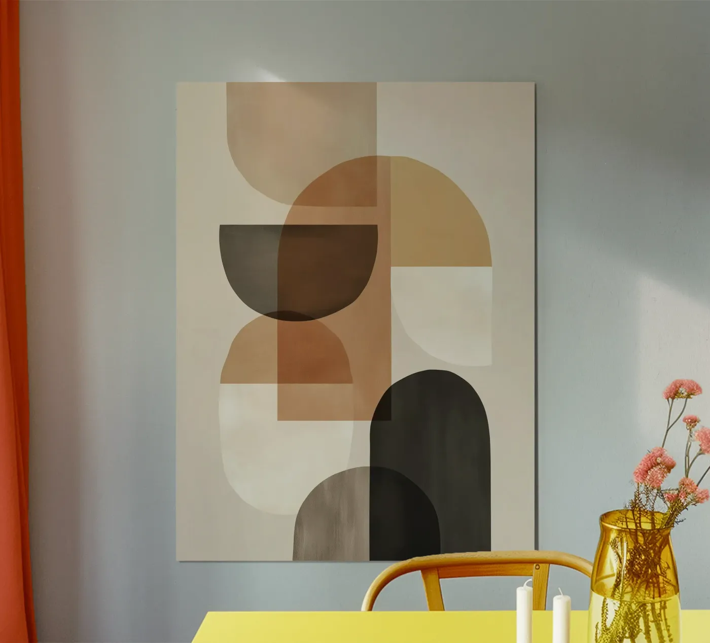 Soft Terracotta Geometry poster da Hugo