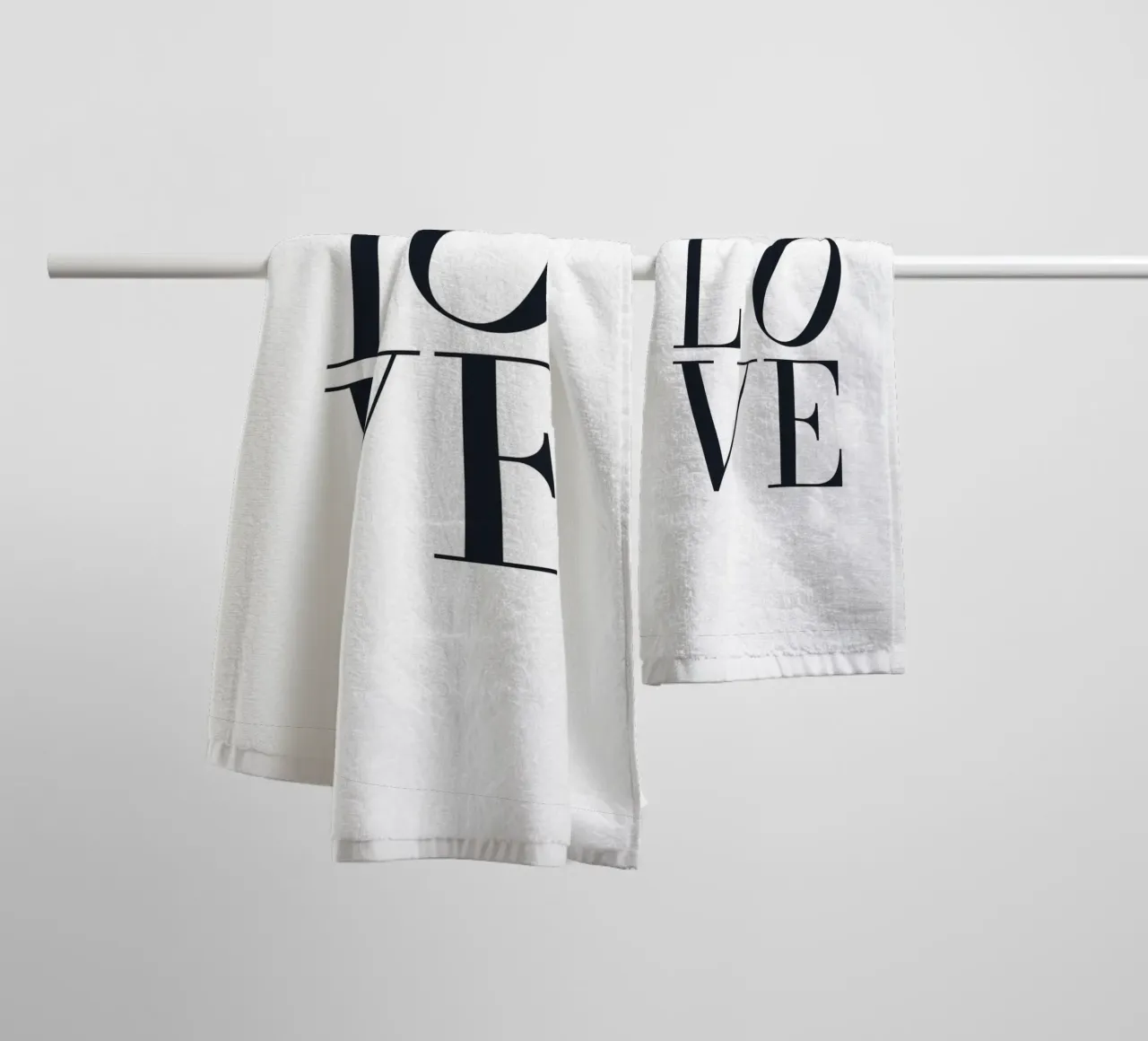 LOVE Typography - Modern minimalist design towel by Whole©