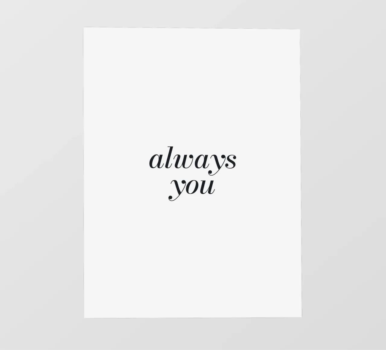 Always You - Design tipografico minimalista telo in pvc da Whole©