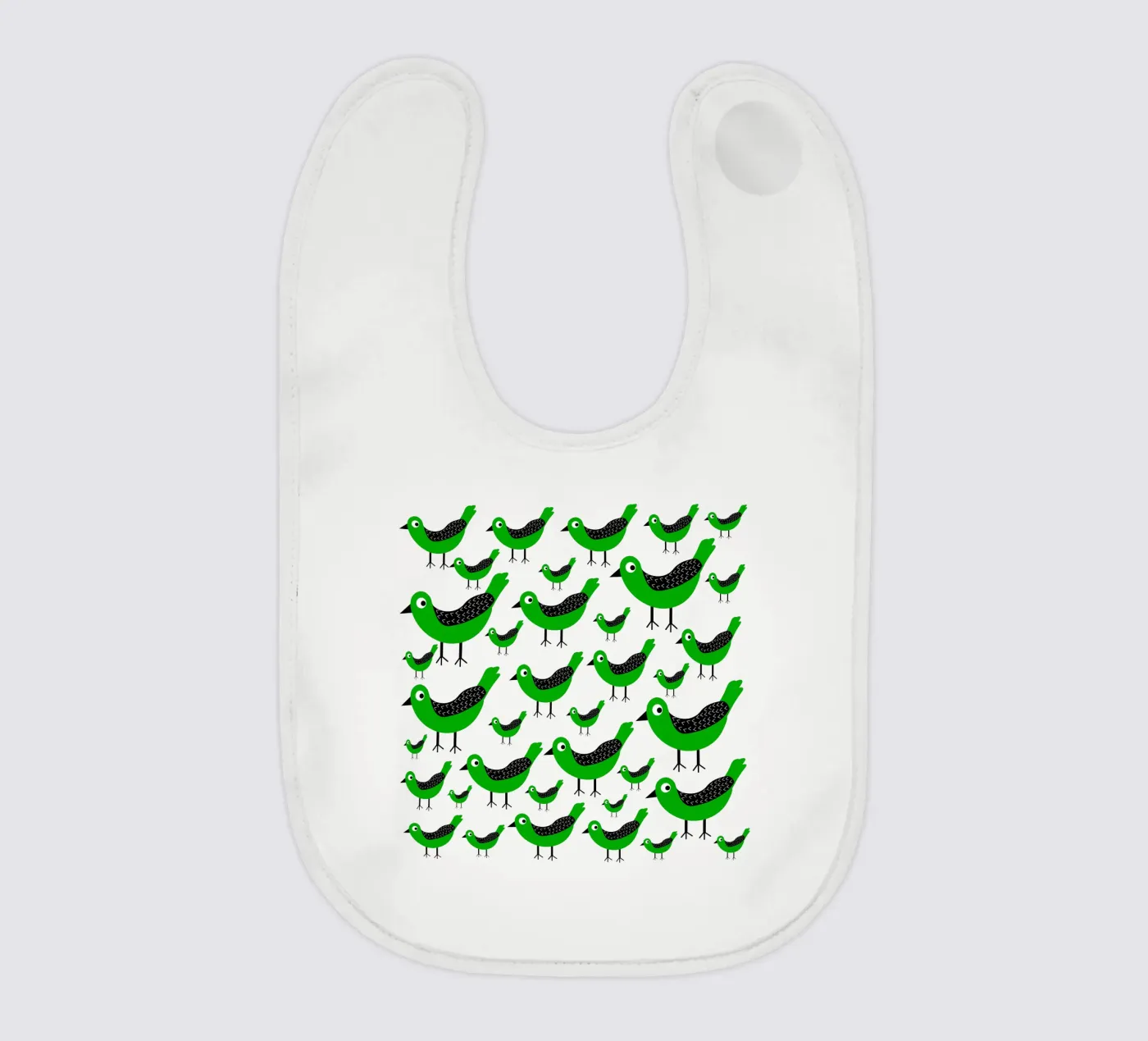 Green birds pattern Babylätzchen von baobabprintstore