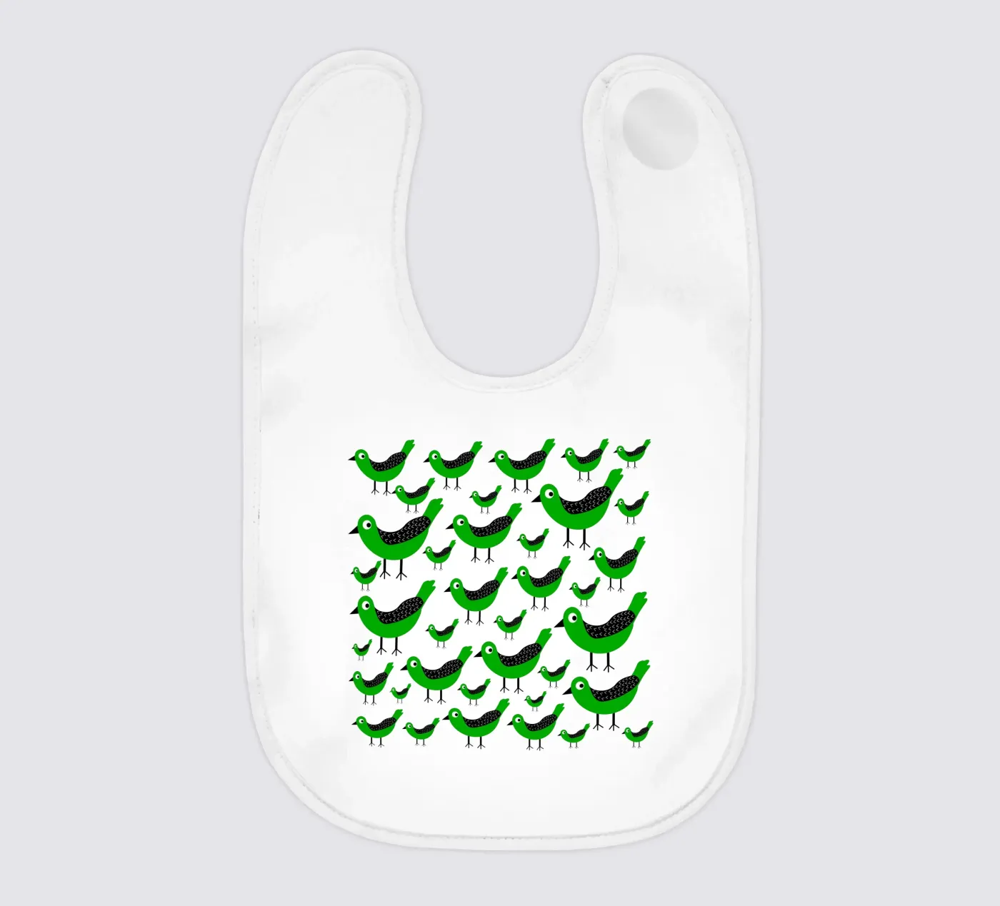 Green birds pattern Babylätzchen von baobabprintstore