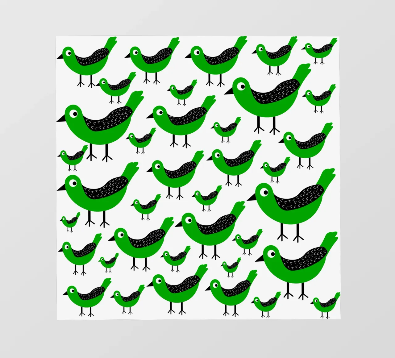 Green birds pattern pellicola backlit da baobabprintstore