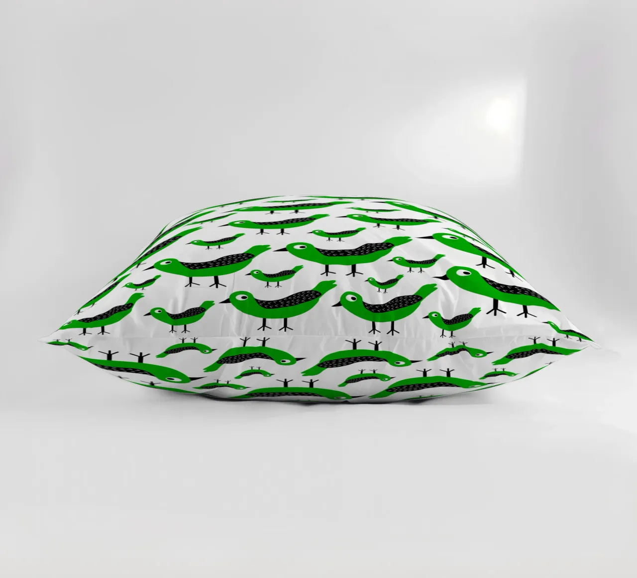 Green birds pattern cuscino da baobabprintstore