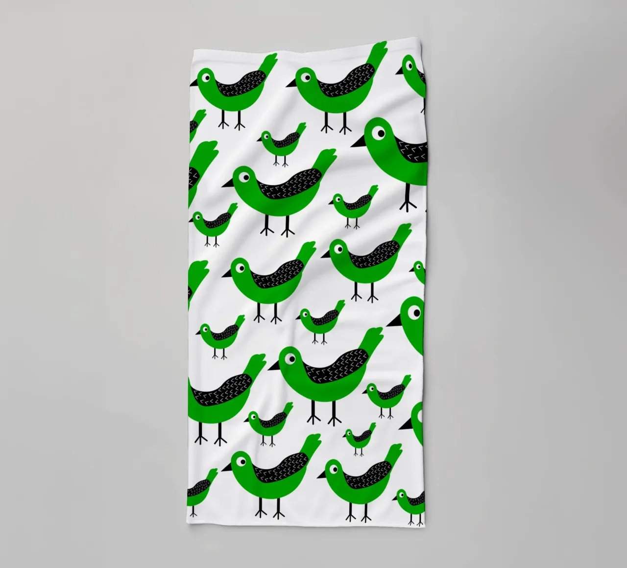 Green birds pattern asciugamano da bagno da baobabprintstore