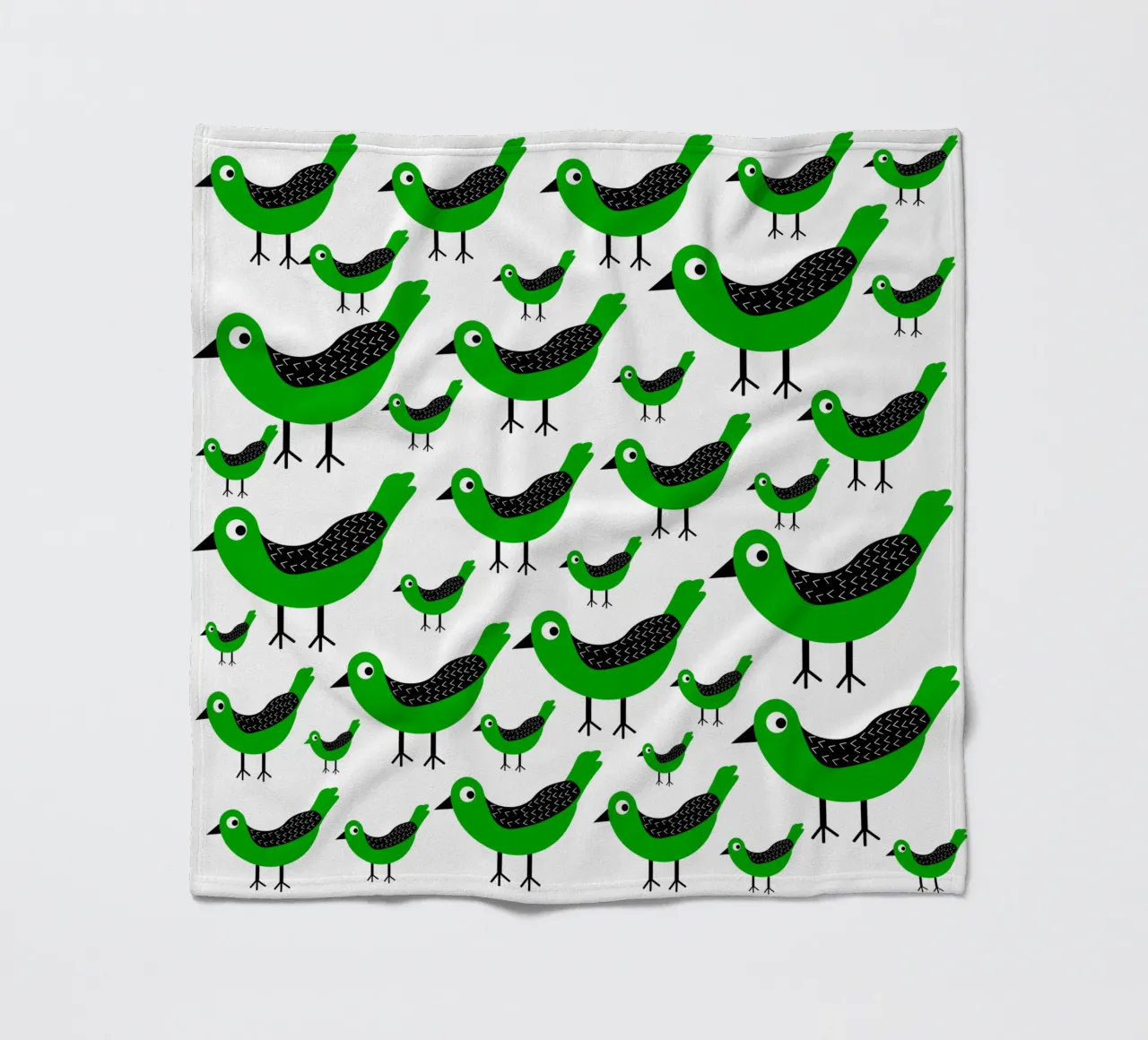 Green birds pattern coperta in pile da baobabprintstore