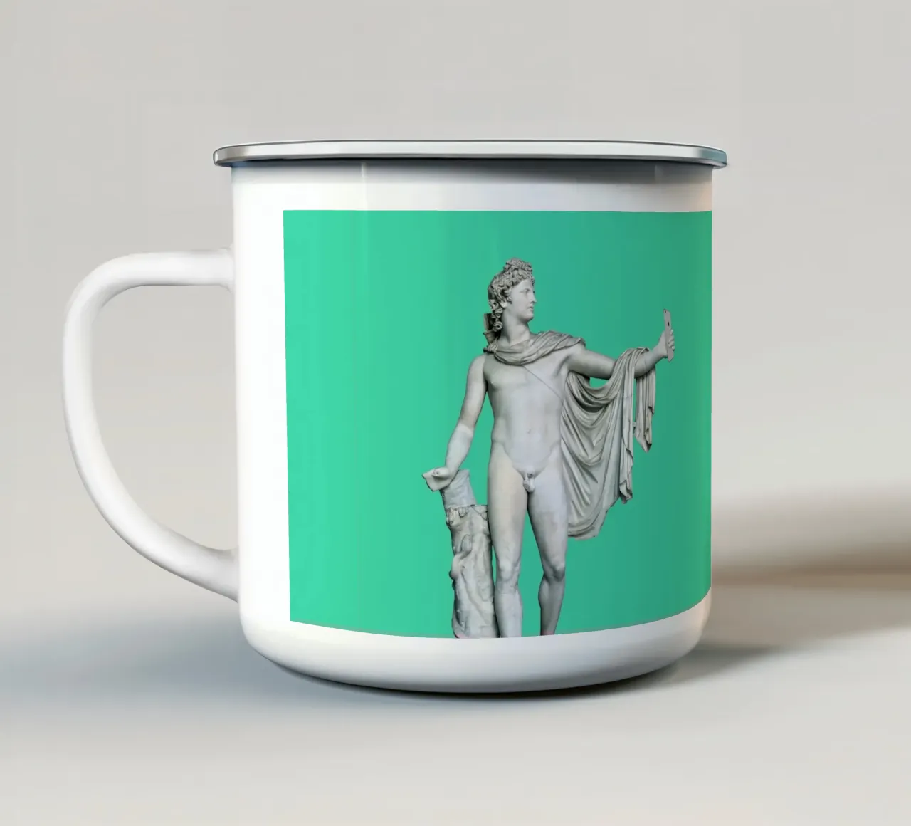 Selfie antiguo taza de esmalte de 360brain