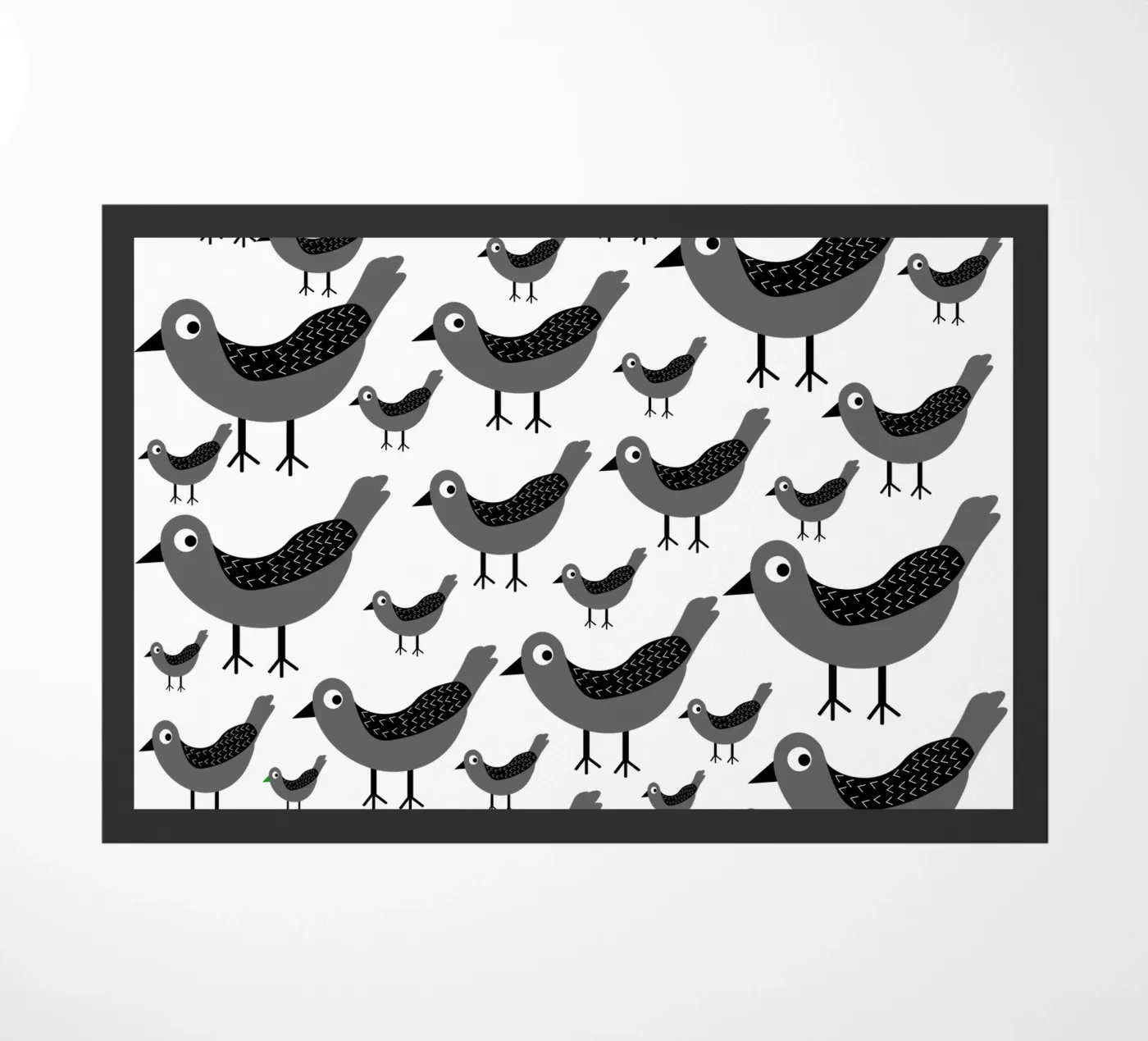 Grey birds pattern zerbino da baobabprintstore