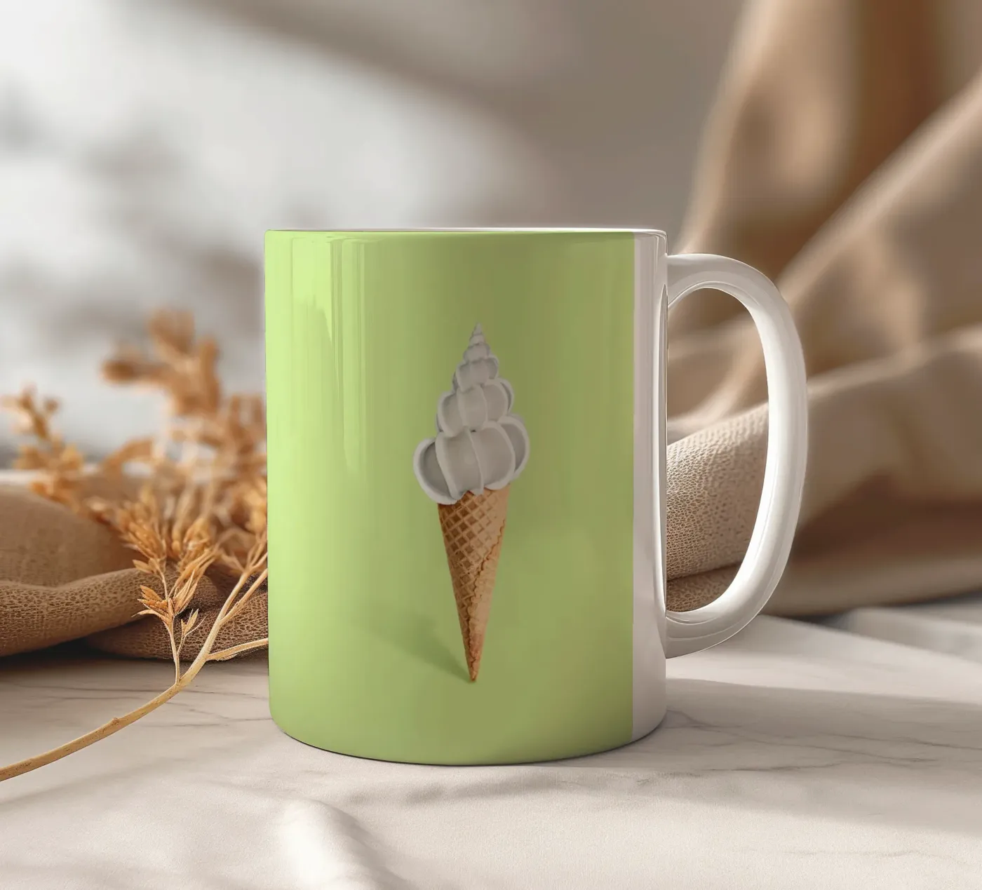 Shell Cream ceramic mug by 360brain