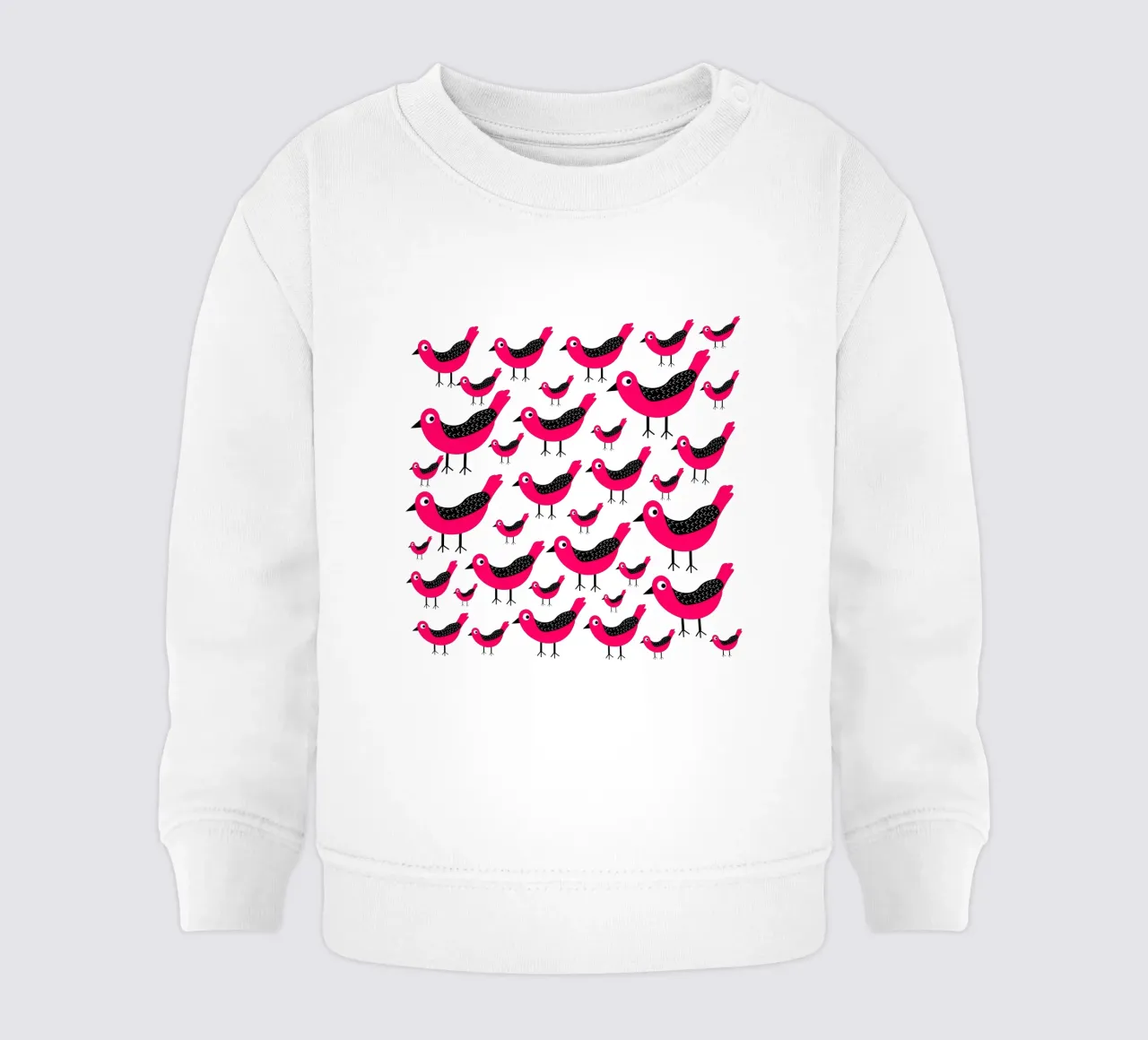 Pink birds pattern felpa neonato da baobabprintstore