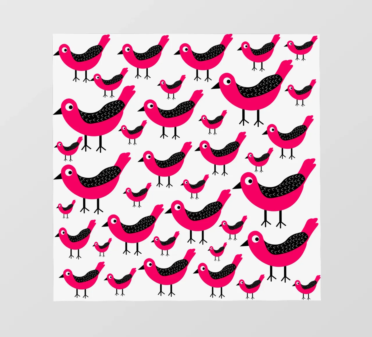Pink birds pattern telo in pvc da baobabprintstore