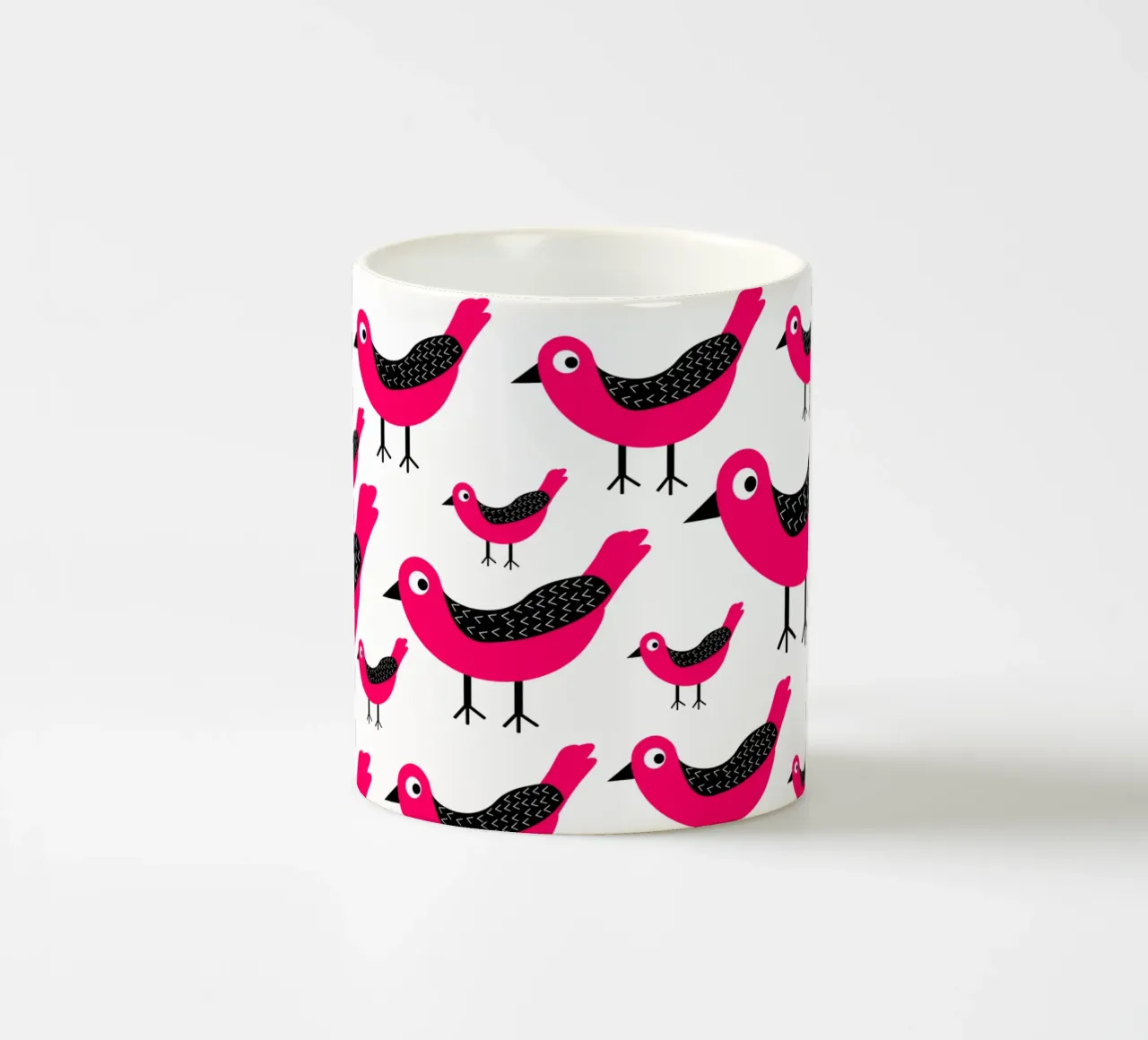 Pink birds pattern tazza in ceramica da baobabprintstore