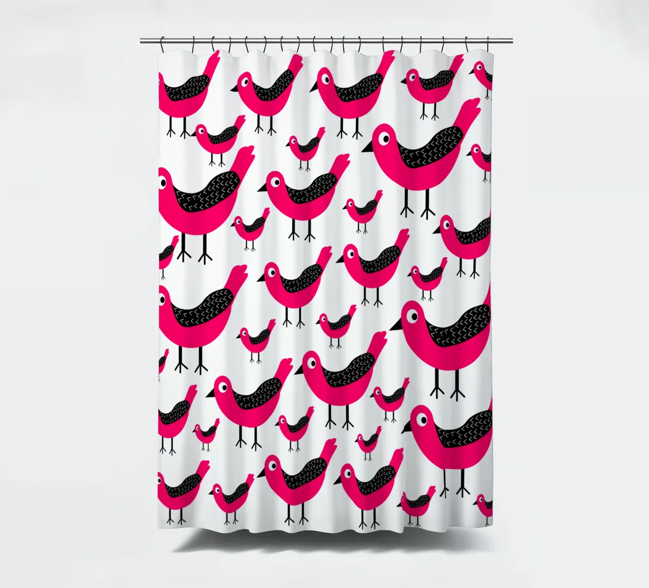 Pink birds pattern rideau de douche de baobabprintstore