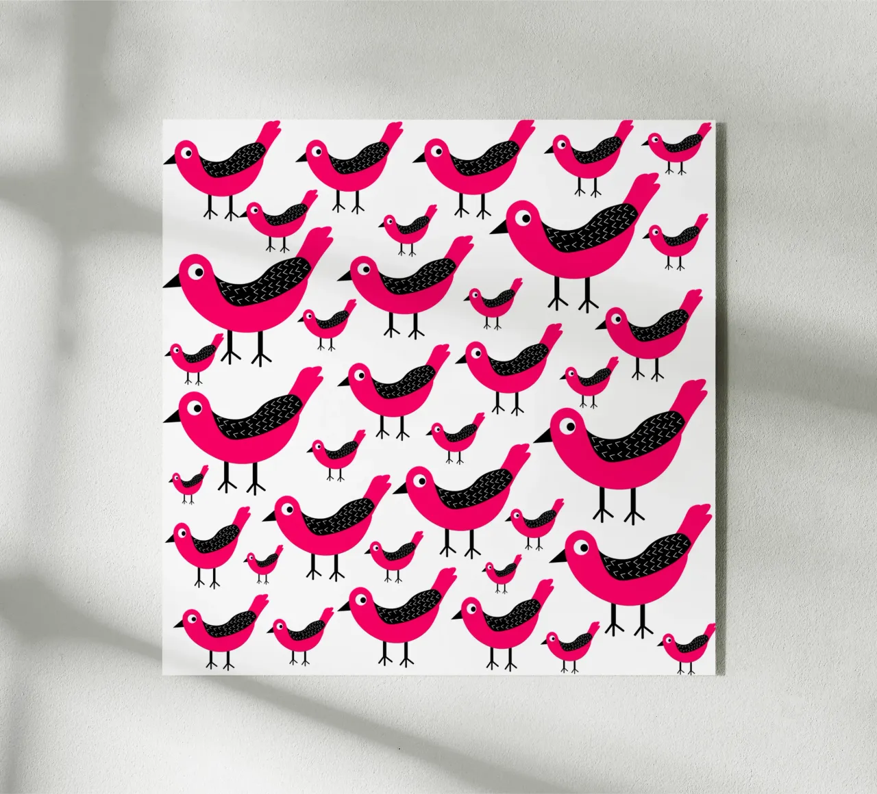 Pink birds pattern plexiglass da baobabprintstore