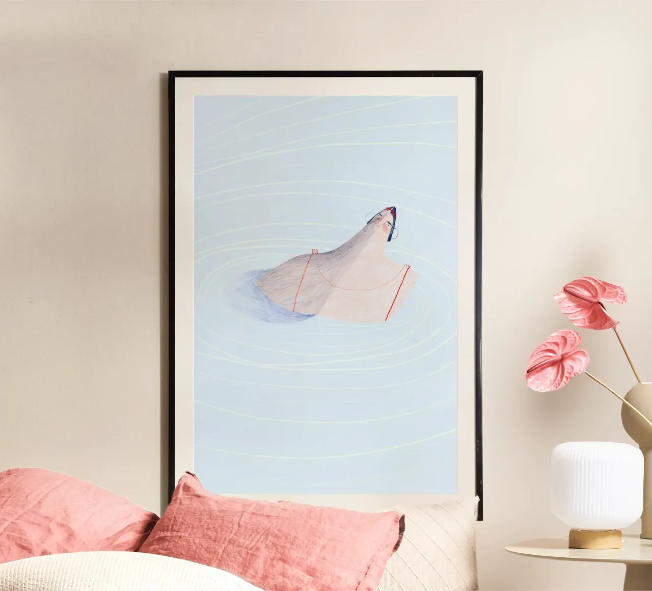 Trude is Krude - Eine kühle Erfrischung poster con telaio in plastica da The Artcircle