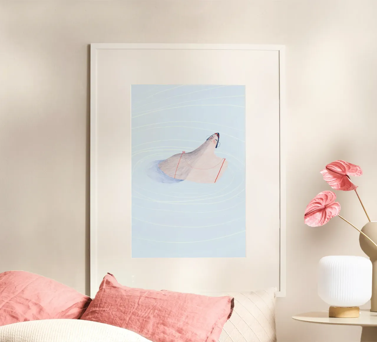 Trude is Krude - Eine kühle Erfrischung poster con telaio in plastica da The Artcircle