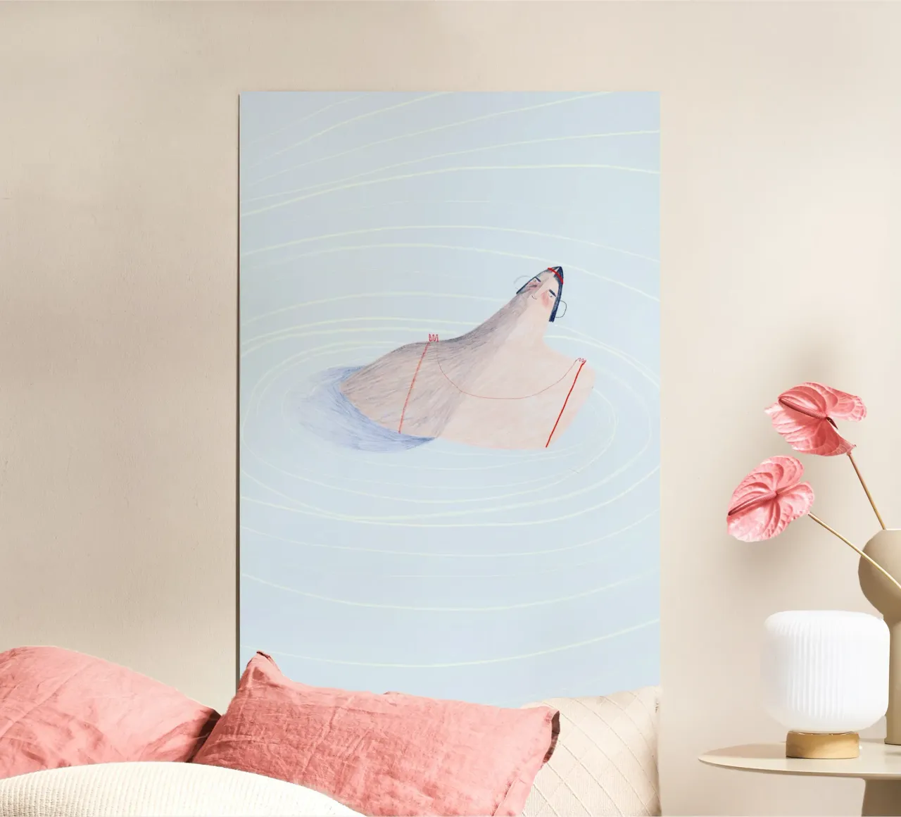 Trude is Krude - Eine kühle Erfrischung poster con telaio in plastica da The Artcircle