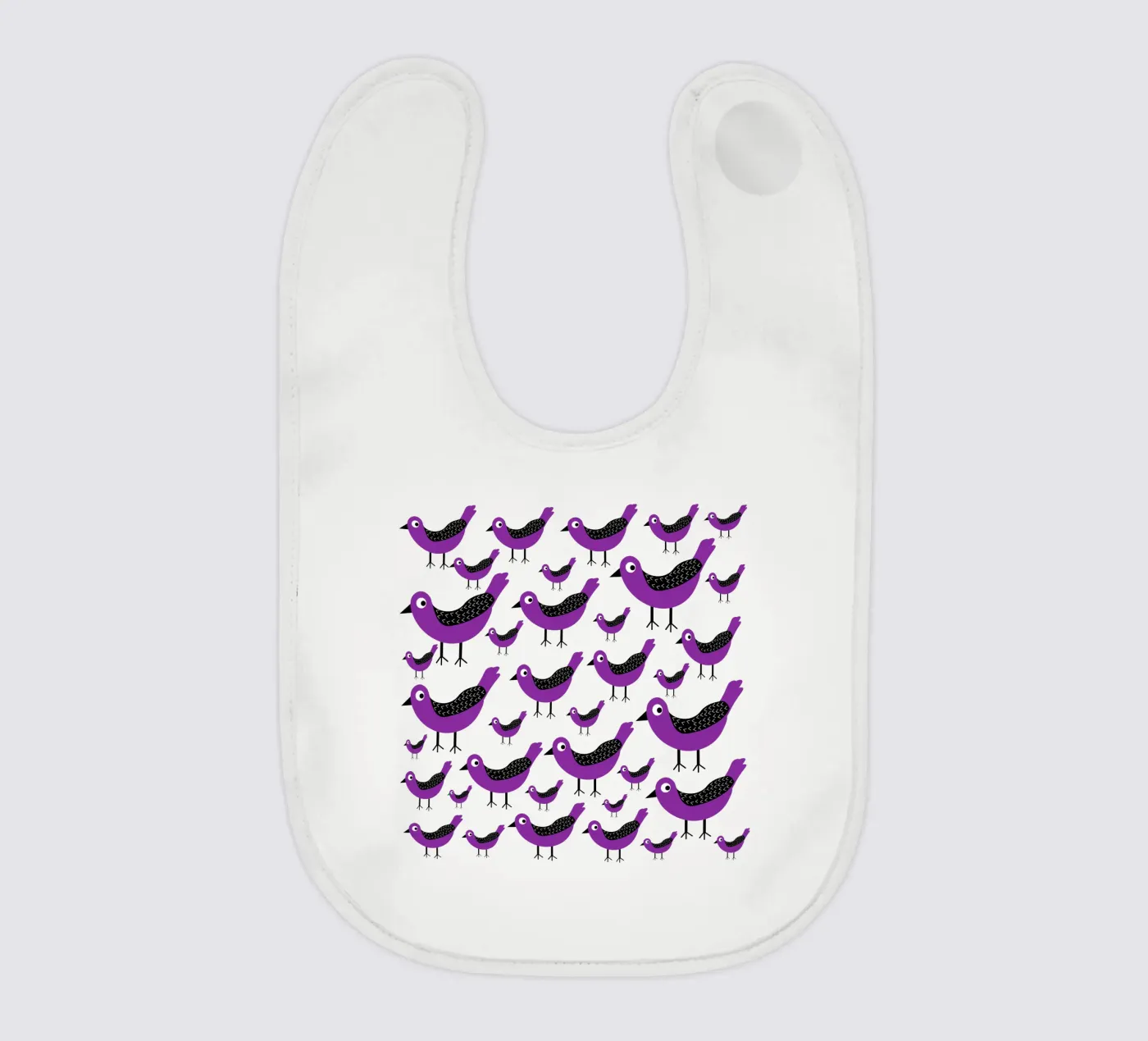 Purple birds pattern bavaglino da baobabprintstore