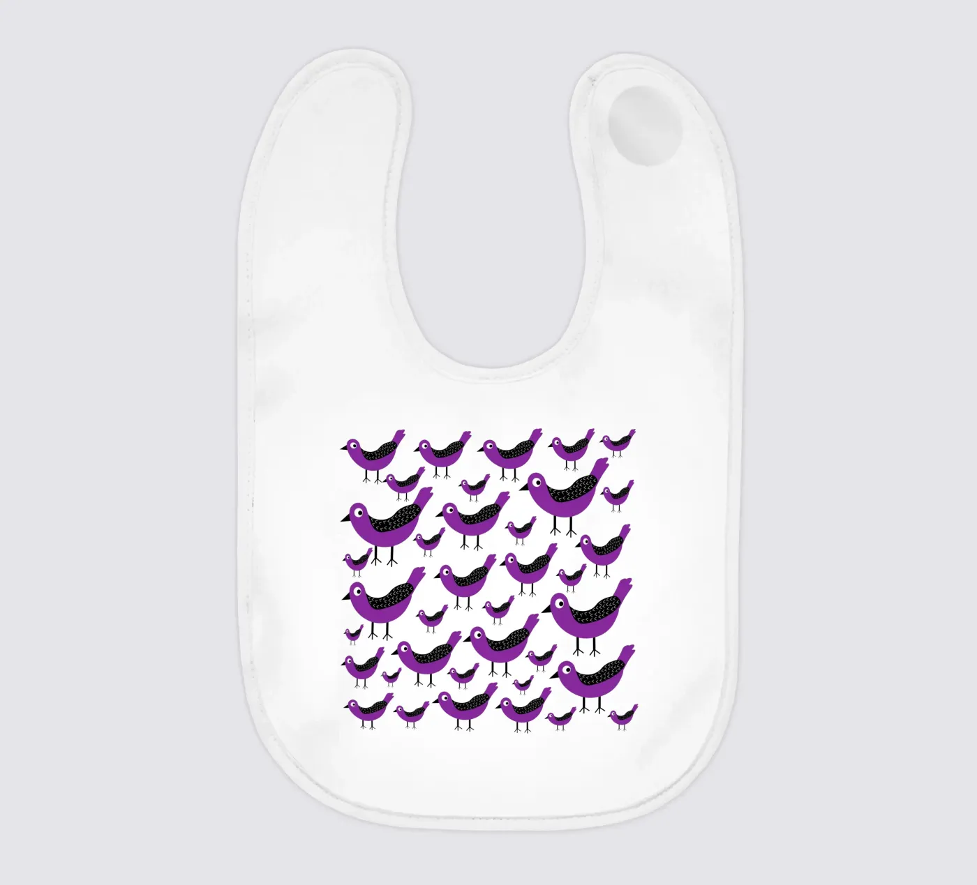 Purple birds pattern bavaglino da baobabprintstore