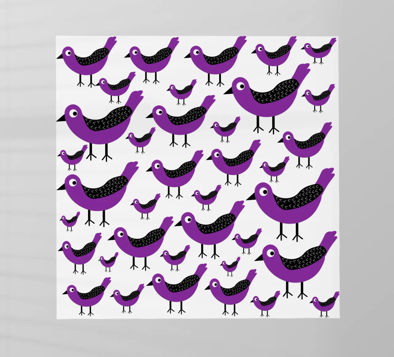Purple birds pattern pellicola backlit da baobabprintstore