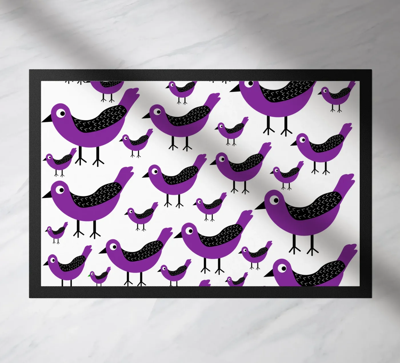 Purple birds pattern zerbino da baobabprintstore